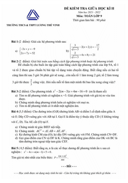 đề giữa học kì 2 toán 9 năm 2021 – 2022 trường lương thế vinh – hà nội