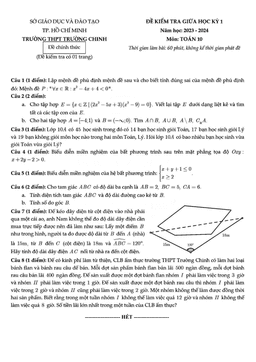 đề giữa học kỳ 1 toán 10 năm 2023 – 2024 trường thpt trường chinh – tp hcm
