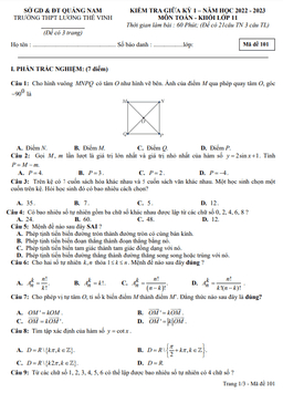 đề giữa học kỳ 1 toán 11 năm 2022 – 2023 trường thpt lương thế vinh – quảng nam