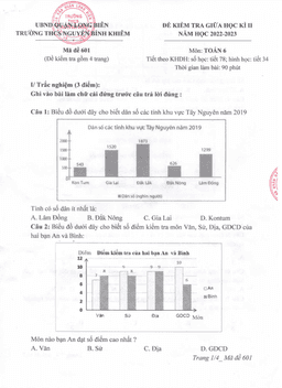 đề giữa học kỳ 2 toán 6 năm 2022 – 2023 trường thcs nguyễn bỉnh khiêm – hà nội