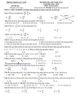 đề giữa học kỳ 2 toán 6 năm 2023 – 2024 phòng gd&đt lục nam – bắc giang