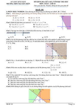 đề giữa kì 1 toán 10 năm 2023 – 2024 trường thpt nguyễn trân – bình định