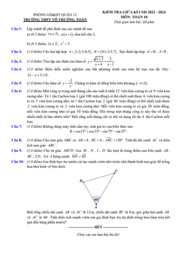 đề giữa kì 1 toán 10 năm 2023 – 2024 trường thpt võ trường toản – tp hcm