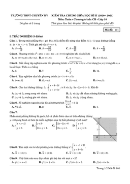 đề giữa kì 2 toán 10 cb năm 2020 – 2021 trường chuyên hùng vương – bình dương