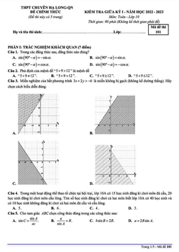 đề giữa kỳ 1 toán 10 năm 2022 – 2023 trường thpt chuyên hạ long – quảng ninh