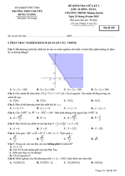 đề giữa kỳ 1 toán 10 năm 2023 – 2024 trường chuyên hùng vương – phú thọ