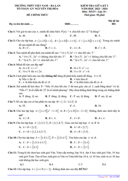 đề giữa kỳ 1 toán 10 năm 2023 – 2024 trường thpt việt nam – ba lan – hà nội