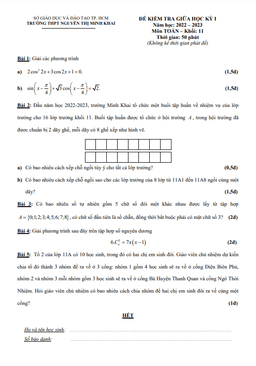 đề giữa kỳ 1 toán 11 năm 2022 – 2023 trường thpt nguyễn thị minh khai – tp hcm