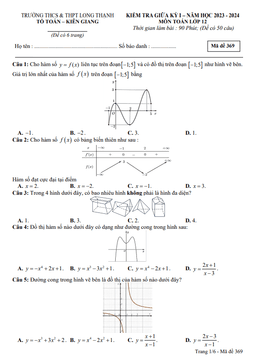 đề giữa kỳ 1 toán 12 năm 2023 – 2024 trường long thạnh – kiên giang
