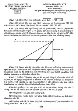 đề giữa kỳ 1 toán 9 năm 2022 – 2023 trường thcs bình hưng hòa – tp hcm