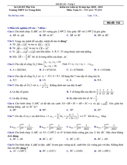 đề giữa kỳ 2 toán 11 năm 2020 – 2021 trường thpt lê trung kiên – phú yên