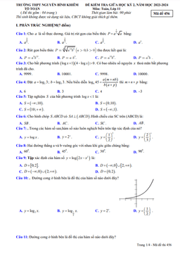 đề giữa kỳ 2 toán 11 năm 2023 – 2024 trường thpt nguyễn bỉnh khiêm – gia lai