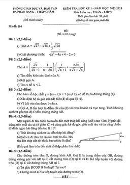 đề hk1 toán 9 năm 2022 – 2023 phòng gd&đt phan rang – tháp chàm – ninh thuận