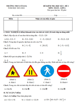 đề học kì 1 toán 6 năm 2023 – 2024 trường thcs cổ loa – hà nội