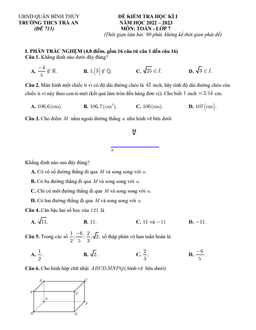 đề học kì 1 toán 7 năm 2022 – 2023 trường thcs trà an – cần thơ