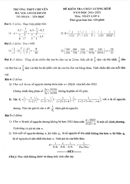 đề học kì 2 toán 6 năm 2021 – 2022 trường chuyên hà nội – amsterdam