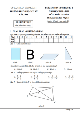 đề học kì 2 toán 6 năm 2022 – 2023 trường thcs vân đồn – tp hcm
