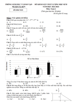 đề học kì 2 toán 6 năm 2023 – 2024 phòng gd&đt vụ bản – nam định