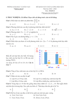 đề học kì 2 toán 8 năm 2023 – 2024 phòng gd&đt tiền hải – thái bình