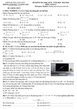 đề học kì 2 toán 9 năm 2023 – 2024 phòng gd&đt châu đức – br vt