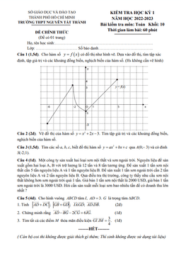 đề học kỳ 1 toán 10 năm 2022 – 2023 trường thpt nguyễn tất thành – tp hcm
