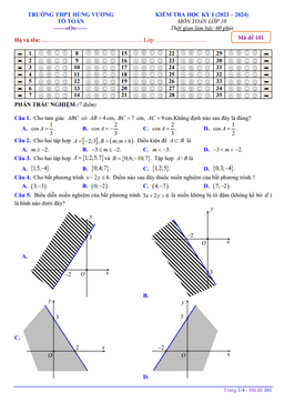 đề học kỳ 1 toán 10 năm 2023 – 2024 trường thpt hùng vương – bình thuận