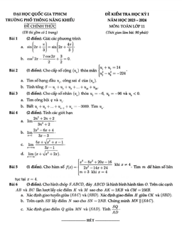 đề học kỳ 1 toán 11 năm 2023 – 2024 trường phổ thông năng khiếu – tp hcm
