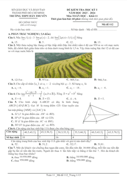 đề học kỳ 1 toán 11 năm 2023 – 2024 trường thpt hàn thuyên – tp hcm