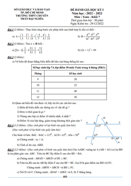 đề học kỳ 1 toán 7 năm 2022 – 2023 trường chuyên trần đại nghĩa – tp hcm