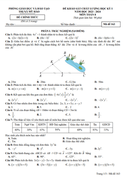 đề học kỳ 1 toán 8 năm 2023 – 2024 phòng gd&đt mỹ hào – hưng yên