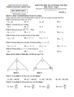đề học kỳ 1 toán 9 năm 2023 – 2024 phòng gd&đt núi thành – quảng nam