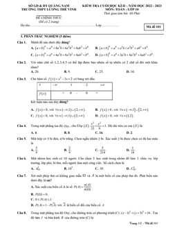 đề học kỳ 2 toán 10 năm 2022 – 2023 trường thpt lương thế vinh – quảng nam