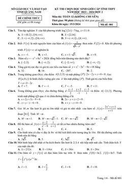 đề học sinh giỏi cấp tỉnh toán 12 đợt 2 năm 2023 – 2024 sở gd&đt quảng nam