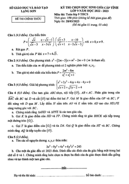 đề học sinh giỏi cấp tỉnh toán 9 năm 2022 – 2023 sở gd&đt lạng sơn