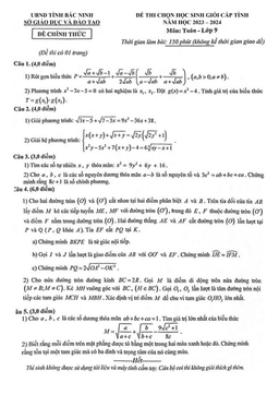 đề học sinh giỏi cấp tỉnh toán 9 năm 2023 – 2024 sở gd&đt bắc ninh
