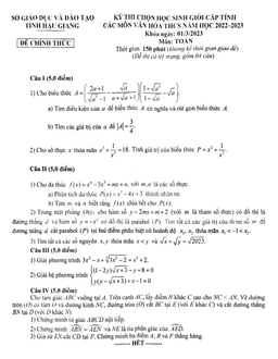 đề học sinh giỏi cấp tỉnh toán thcs năm 2022 – 2023 sở gd&đt hậu giang