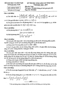 đề học sinh giỏi cấp tỉnh toán thcs năm 2022 – 2023 sở gd&đt quảng nam