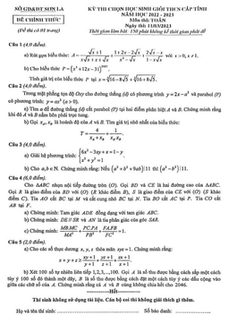 đề học sinh giỏi cấp tỉnh toán thcs năm 2022 – 2023 sở gd&đt sơn la