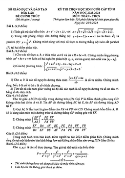 đề học sinh giỏi cấp tỉnh toán thcs năm 2023 – 2024 sở gd&đt đắk lắk