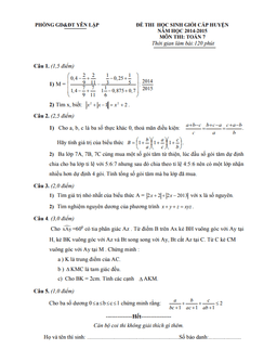 đề học sinh giỏi huyện toán 7 năm 2014 – 2015 phòng gd&đt yên lập – phú thọ