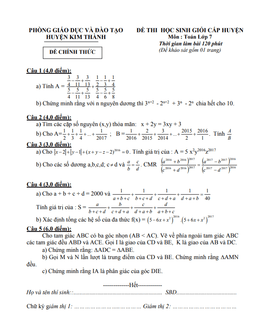 đề học sinh giỏi huyện toán 7 năm 2016 – 2017 phòng gd&đt kim thành – hải dương