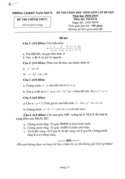 đề học sinh giỏi huyện toán 8 năm 2018 – 2019 phòng gd&đt nậm nhùn – lai châu