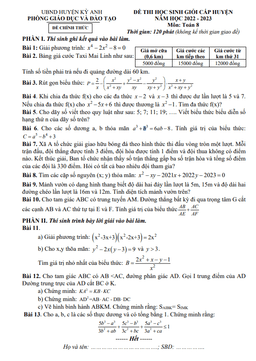 đề học sinh giỏi huyện toán 8 năm 2022 – 2023 phòng gd&đt kỳ anh – hà tĩnh
