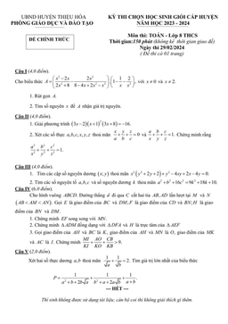 đề học sinh giỏi huyện toán 8 năm 2023 – 2024 phòng gd&đt thiệu hóa – thanh hóa