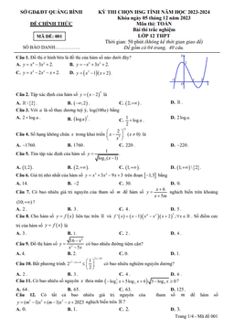 đề học sinh giỏi tỉnh toán 12 năm 2023 – 2024 sở gd&đt quảng bình