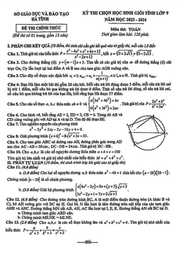 đề học sinh giỏi tỉnh toán 9 năm 2023 – 2024 sở gd&đt hà tĩnh