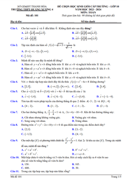 đề học sinh giỏi toán 10 năm 2023 – 2024 trường thpt quảng xương 4 – thanh hóa