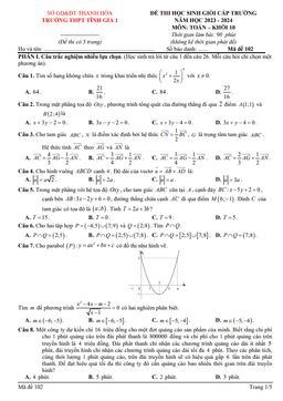 đề học sinh giỏi toán 10 năm 2023 – 2024 trường thpt tĩnh gia 1 – thanh hóa