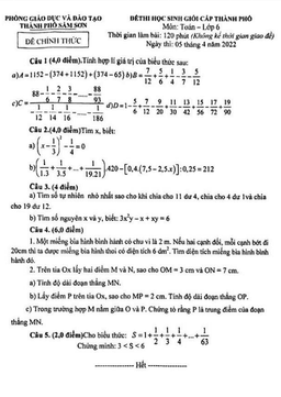 đề học sinh giỏi toán 6 năm 2021 – 2022 phòng gd&đt sầm sơn – thanh hóa