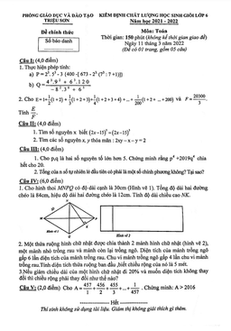 đề học sinh giỏi toán 6 năm 2021 – 2022 phòng gd&đt triệu sơn – thanh hóa